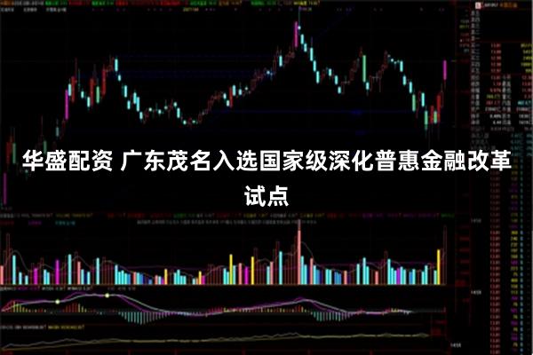 华盛配资 广东茂名入选国家级深化普惠金融改革试点